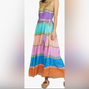 Current air color block maxi dress rainbow colors size medium